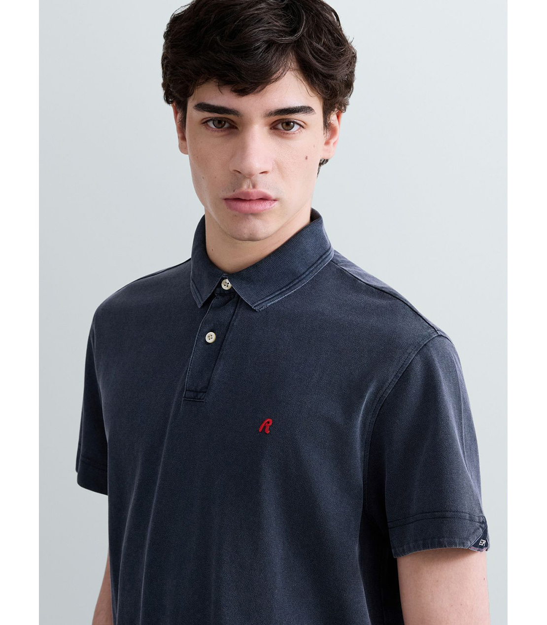 マーブルダイコットンピケポロシャツ 詳細画像 ダークネイビー 6